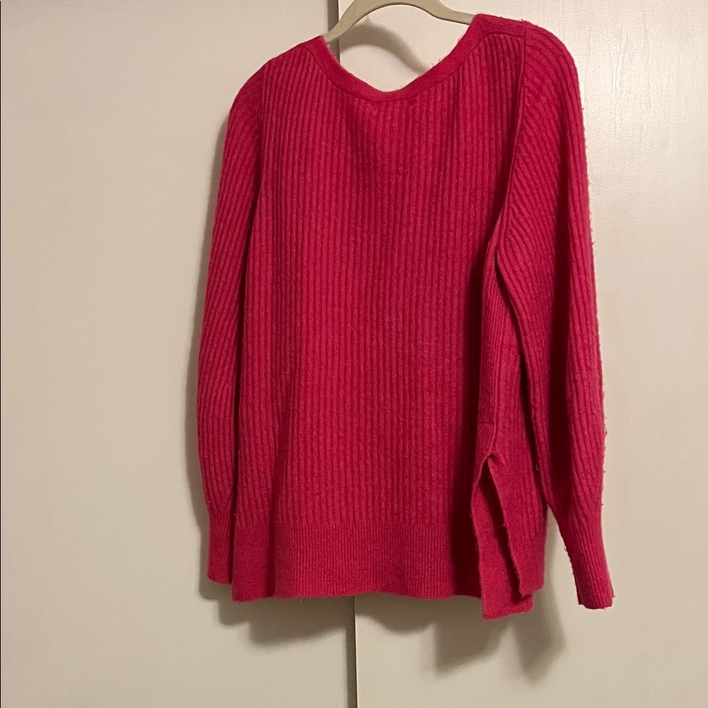 Athleta | L | Bright Pink Ribbed Sweater - Picture 4 of 4